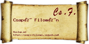 Csapó Filomén névjegykártya